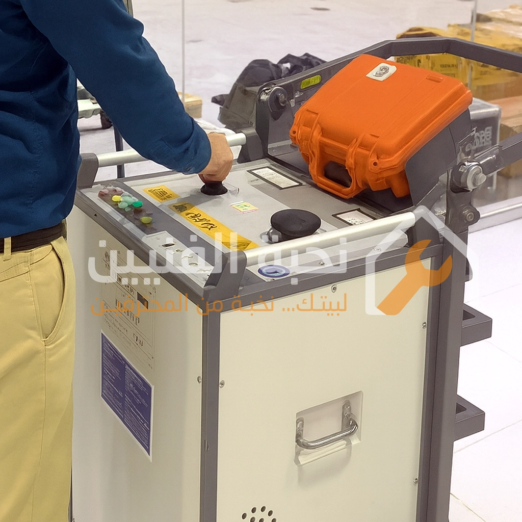 فحص تمديدات الكهرباء وكشف التماس الكابلات في المنازل باستخدام أجهزة متطورة من نخبة الفنيين.