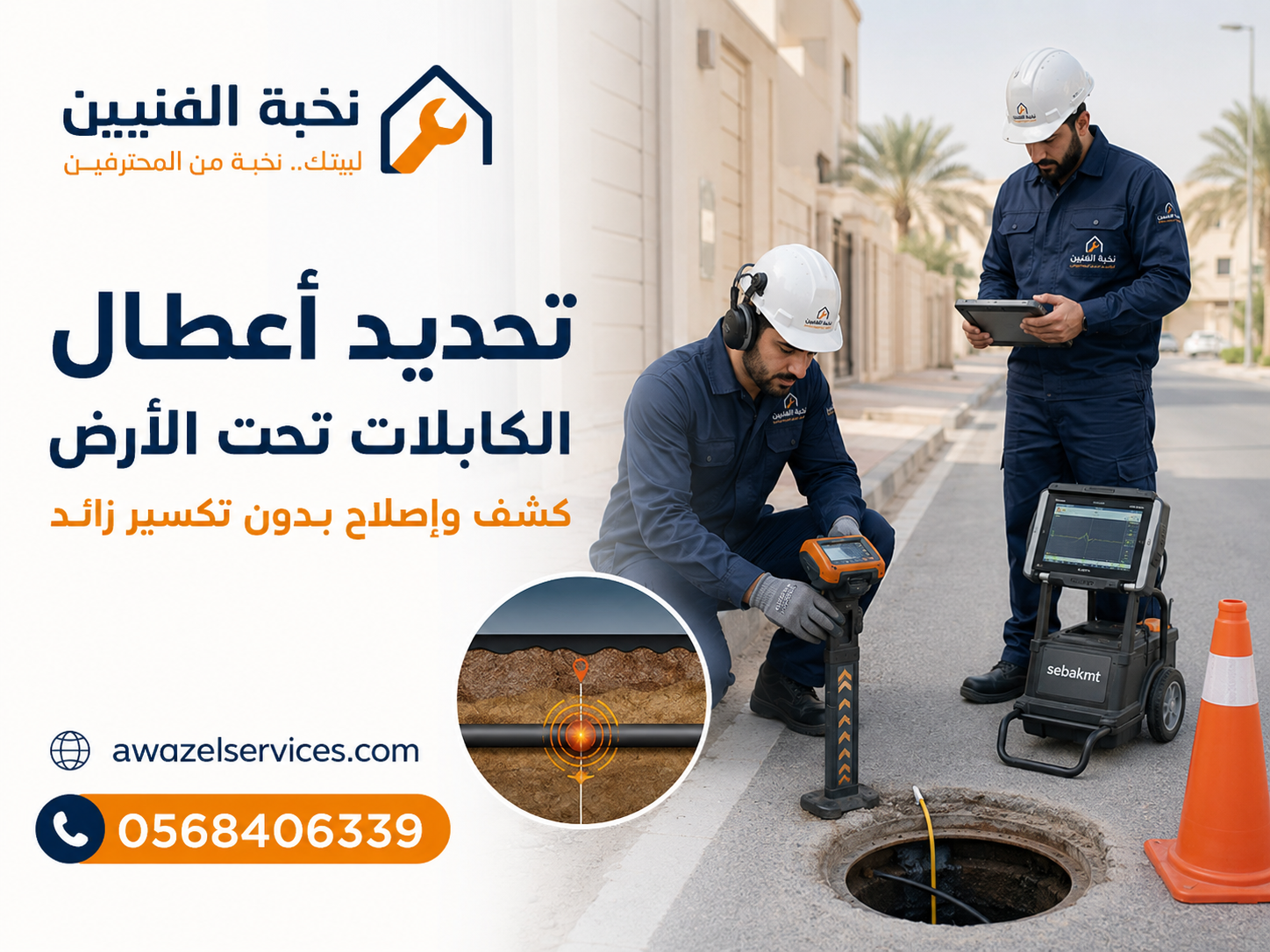 تحديد أعطال الكابلات تحت الأرض ضمن صيانة المبنى